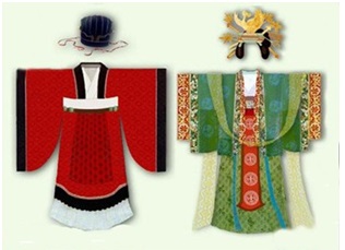 現代復原的唐代男女婚禮裝束。圖片來源：http://0rz.tw/tSWfn
