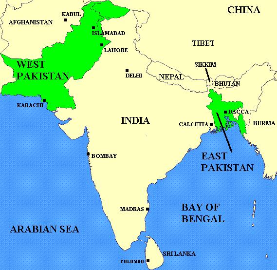 當時的印度及巴基斯坦（圖片來源：indiaopines.com/pakistan-future/）