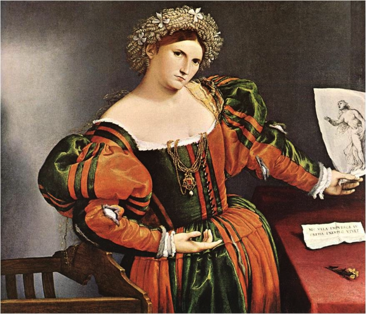 lorenzo lotto, portrait of a woman as lucrezia