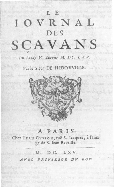 « Journal des Savants ». Sous licence Domaine public via Wikimedia Commons - http://commons.wikimedia.org/wiki/File:Journal_des_Savants.jpg#/media/File:Journal_des_Savants.jpg