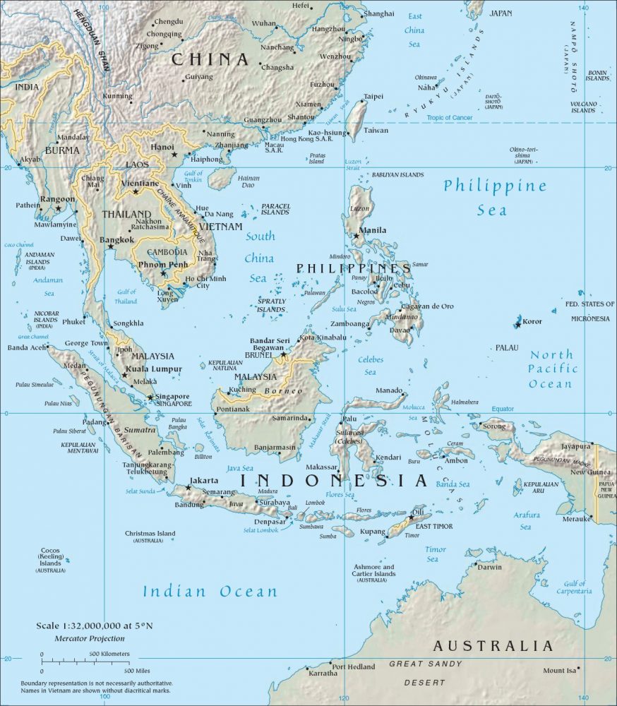 “Southeast asia”。采用公有领域授权，来自维基共享资源。