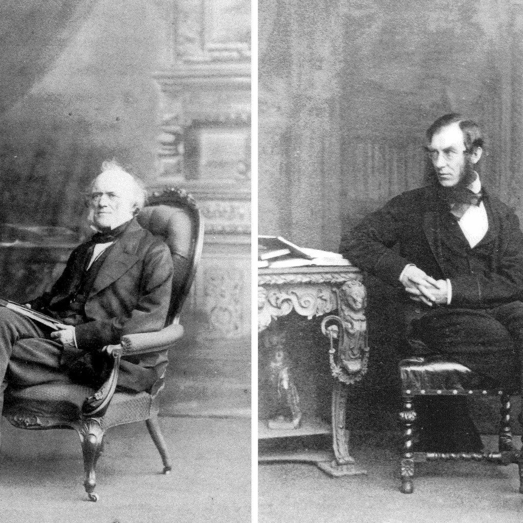 「策劃」達爾文和華萊士的共同發表人！ 左邊為萊爾，右邊為胡克。 兩張圖片接取自 The Correspondence of Charles Darwin Volume 7