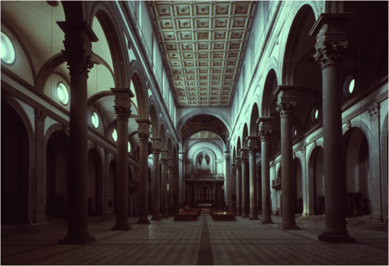 Brunelleschi san lorenzo interior nave