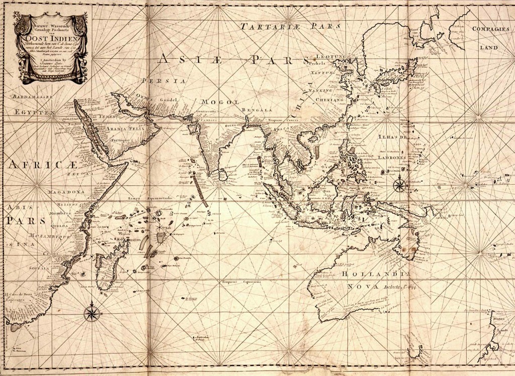 東印度公司貿易地圖（Trade Area of Dutch East India Company around 1700, TANAP）（圖片來源：wikimedia: VOC Octrooigebied）