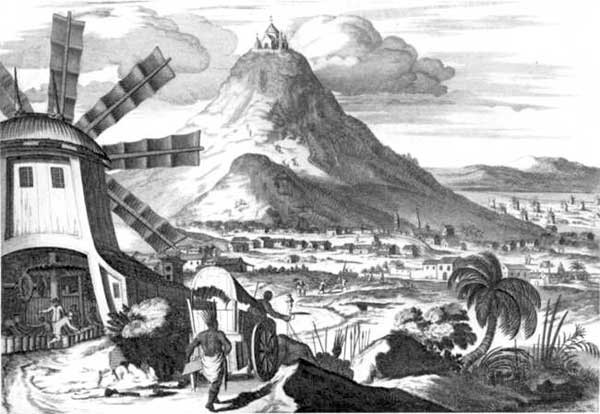 十六世紀中葉，殖民政府在西屬美洲進行大規模開採。 初期，礦工均為印地安奴隸，在礦工不足下，有些礦區甚至實施「米達」制，強迫徵召各地印地安奴工採礦。圖為16世紀波托西礦區。