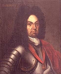 1703年，英國駐葡公使梅休因與葡萄牙國王佩德羅二世（圖）簽訂《梅休因條約》，英國以紡織品換取巴西的黃金。 於是，無數的巴西黃金流入英國，使倫敦搖身一變，成為歐洲金融中心。（維基百科）