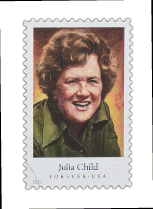 2014年美國郵政為紀念茱莉亞．柴爾德所發行的郵票，可見其地位之崇高