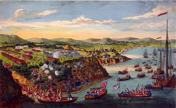 Hervey Smyth 繪制的1759年魁北克戰爭（亦稱亞伯拉罕平原戰役） (Source: wikipedia)