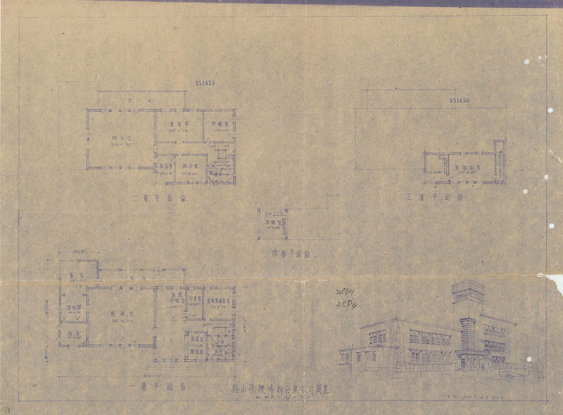 圖 9 松山機場辦公室設計圖（Source: 臺灣省文獻委員會）